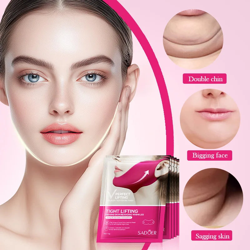 2/5pcs V-Shaped Face Lifting Mask Ear-Hanging Nano-Hydrogel Mask Women Skin Hydrating Moisturizing Lifting Firming Mask Oasis Select