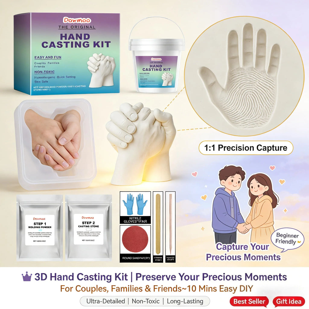 DIY Hand Casting Kit 3D Mold Making Set Family Memorial Gift Couple Baby Handprint Plaster Casting Safe Complete Craft Set Oasis Select