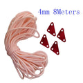 Camping 8meters 4mm Glow in The Dark Guyline Paracord Reflective Tent Awning Guy Line Rope With 4pcs AluminumTriangle Tensioners Oasis Select Pink