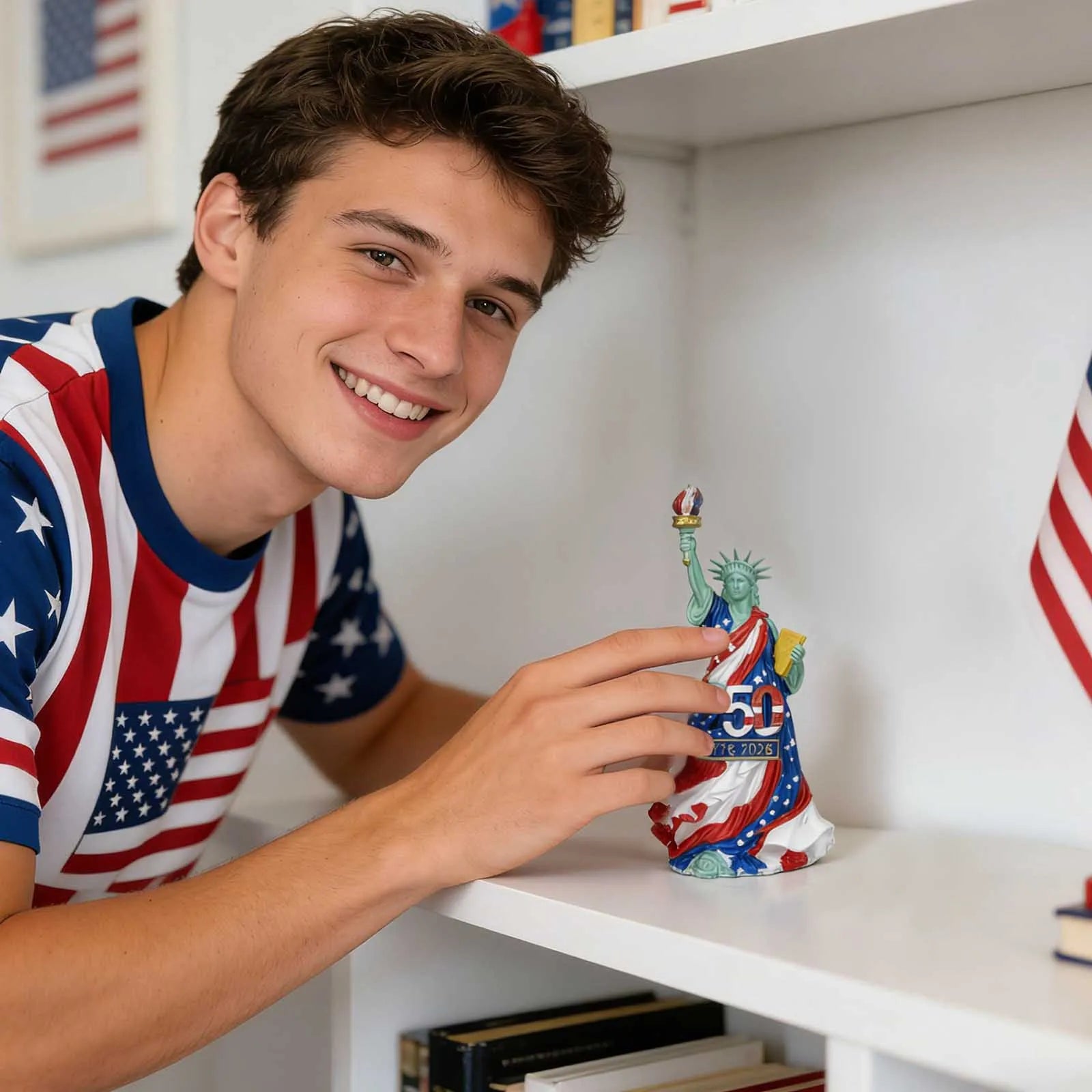 American 250th Anniversary Patriotic Resin Sculpture Ornament Patriotic Sculpture Oasis Select