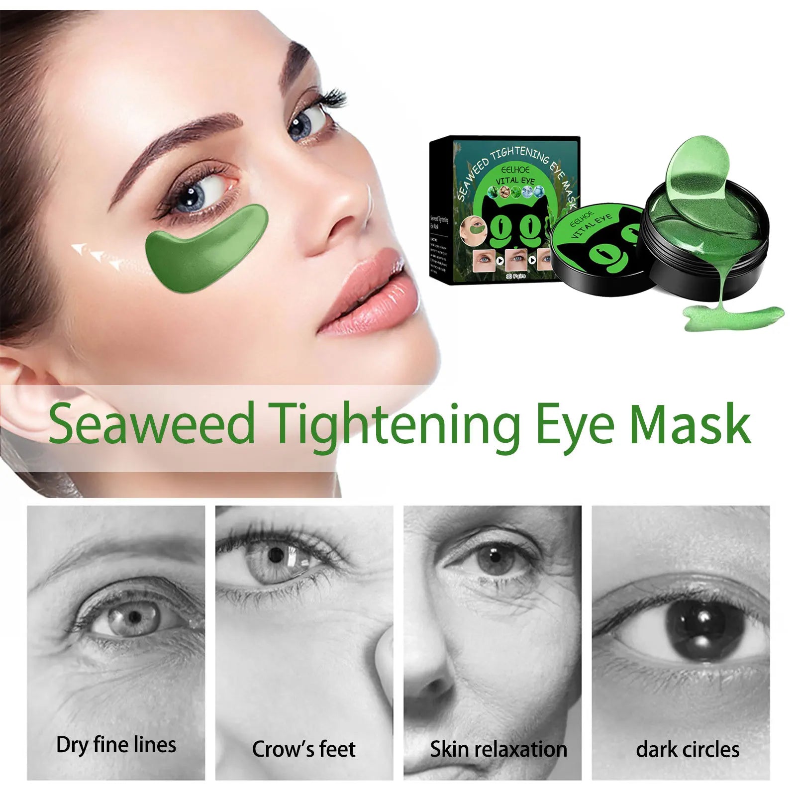 Eelhoe Seaweed Collagen Eye Patches – Dark Circles & Bags Collagen Eye Patches Oasis Select
