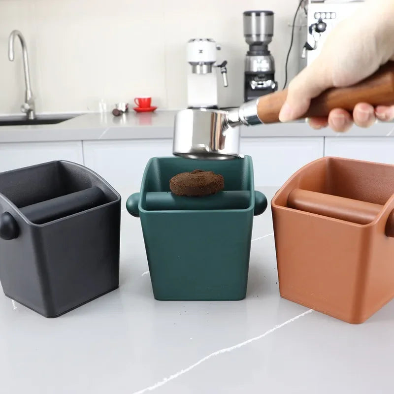 Coffee Knock Box Espresso Grounds Container Dump Bin Bucket Anti Slip Powder Beveled Residue Professional Use Coffee Waste Bar Oasis Select