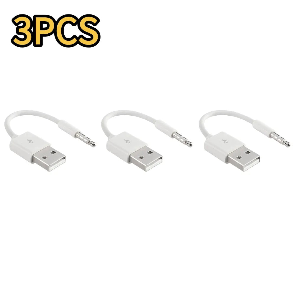 Charger Data USB 3.5mm Sync Audio Cable For IPod Shuffle 3rd 4th MP3 Player 7th 6th 5th 1st Gen Accessories Oasis Select 3pcs