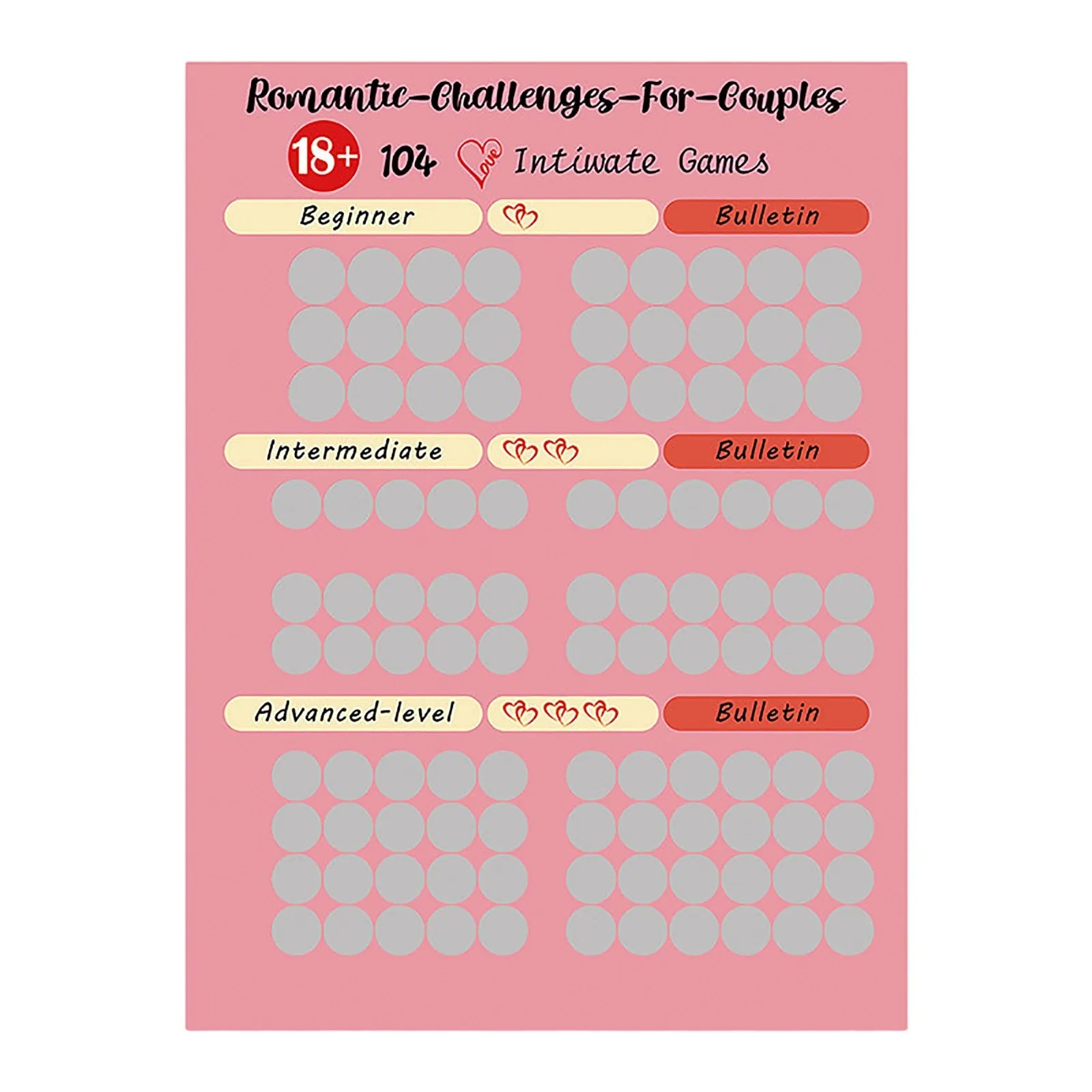100 Dates Scratch Off Poster – Couples Date Night & Valentine Gift Scratch Off Poster Oasis Select Pink One Size