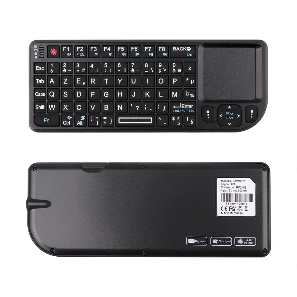 AyeBeau RGB Mini Wireless Keyboard Touchpad | French Spanish Russian