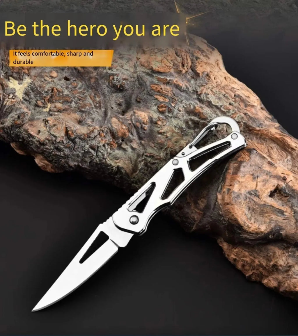 Folding Fruit Knife Stainless Steel Pocket Knife with Keychain Fruit Slicing Knives with Non-slip Handle Household Small Knife Oasis Select