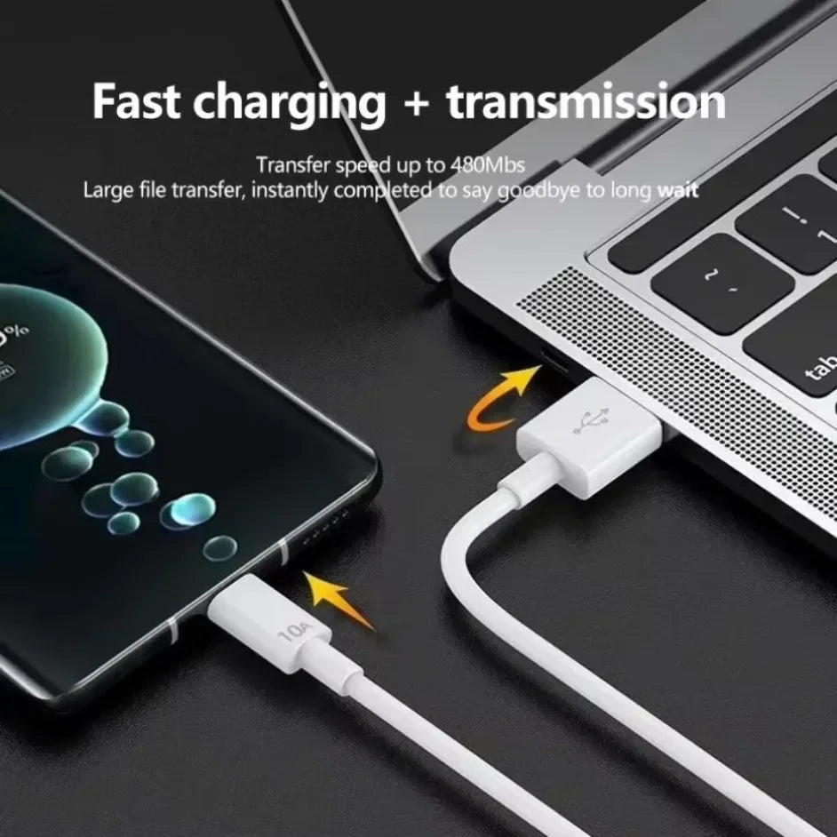 Universal 120W USB Type C Cable 10A Super Fast Charging Cable 1M/1.5M/2M For Xiaomi Smasung S24 S23 Huawei P70 Honor Data Cord Oasis Select
