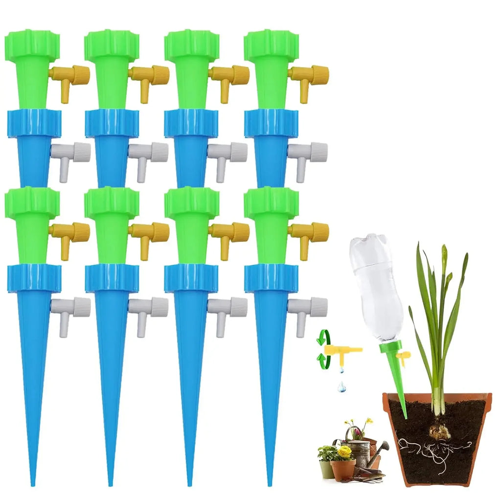 Self Watering Spikes for Indoor/Outdoor Plants,Self Watering Planter Insert with Adjustable Drip Valve Oasis Select