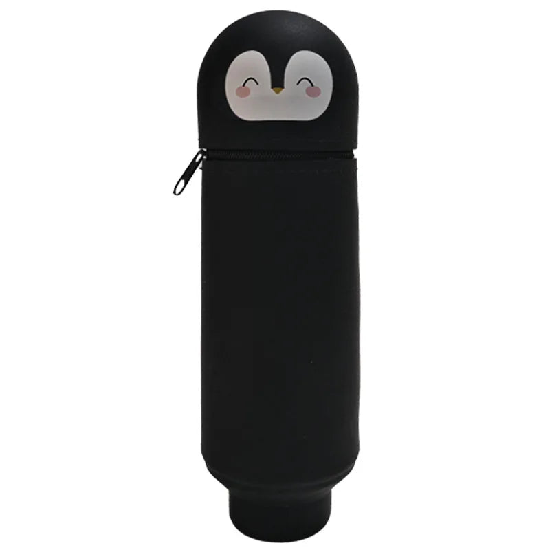 Animal standing pencil case, pen holder suitable for students, school, office, back-to-school gifts Oasis Select penguin