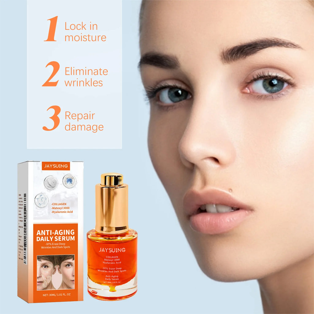 Jaysuing Collagen Serum Lift Firm Skin Boost Skin Elasticity Reduce Fine Lines Brighten Smooth Daily Use Face Skin Care Essence Oasis Select