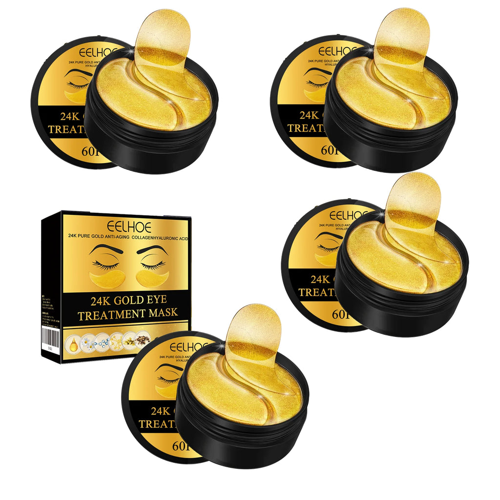 24K Gold Eye Mask Removal Eyes Bags Anti Dark Circles Eliminating Puffiness Moisturizing Firming Eye Skin Care Patches Oasis Select 240pcs