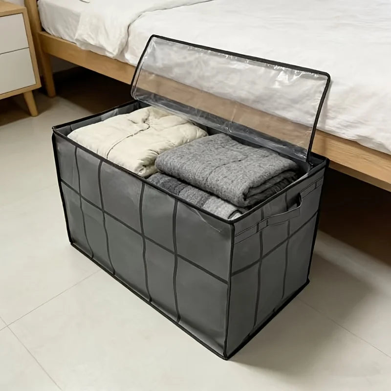 1pc Large Capacity Storage Bag with Zipper - Heavy-Duty Gray Moving Box Suitable for Clothes, Bedding,Luggage & Travel Organizer Oasis Select