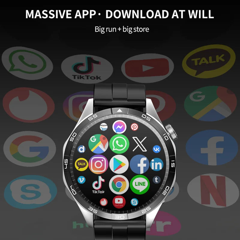 AMOLED Screen 4G Call Smart Watch Men Women APP Download GPS Smartwatch 200W HD Camera Sports Fitnes Waterproof Music Health Oasis Select