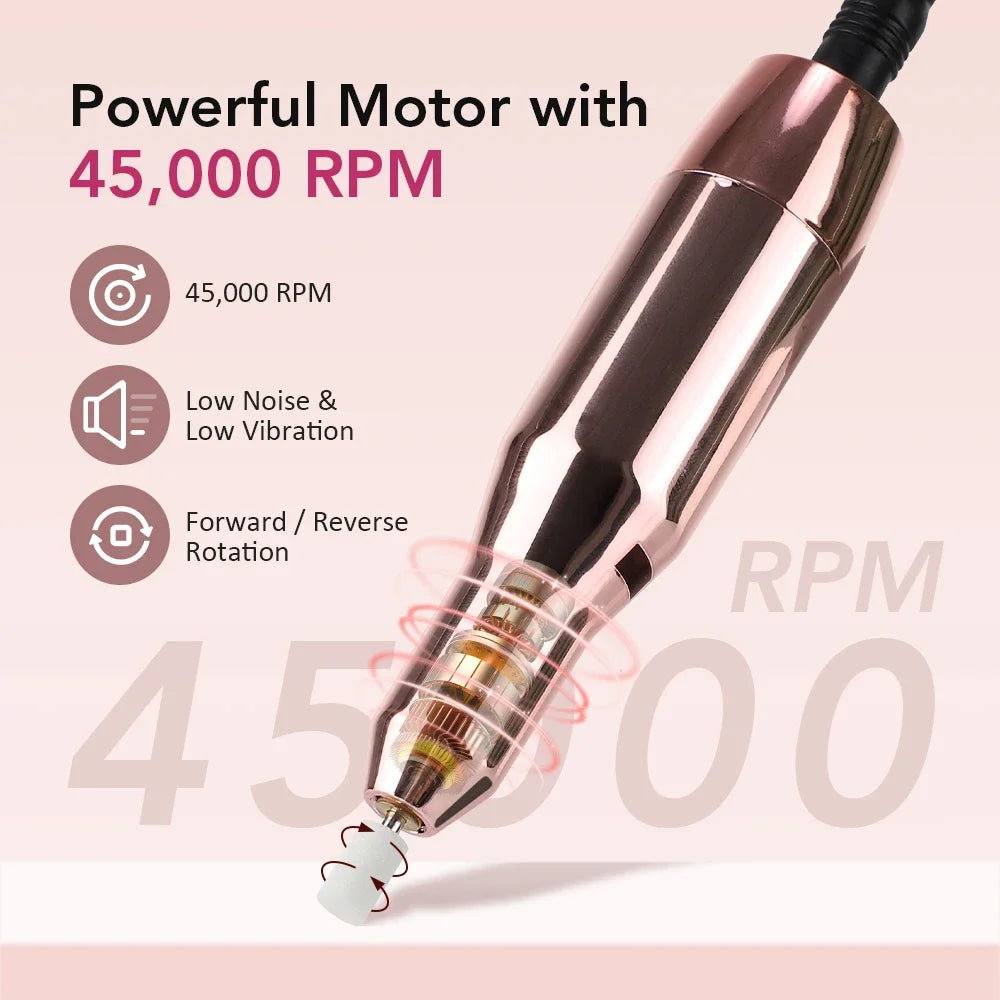 Wireless Electric Nail Drill 45000RPM 4000mAh | Power Bank