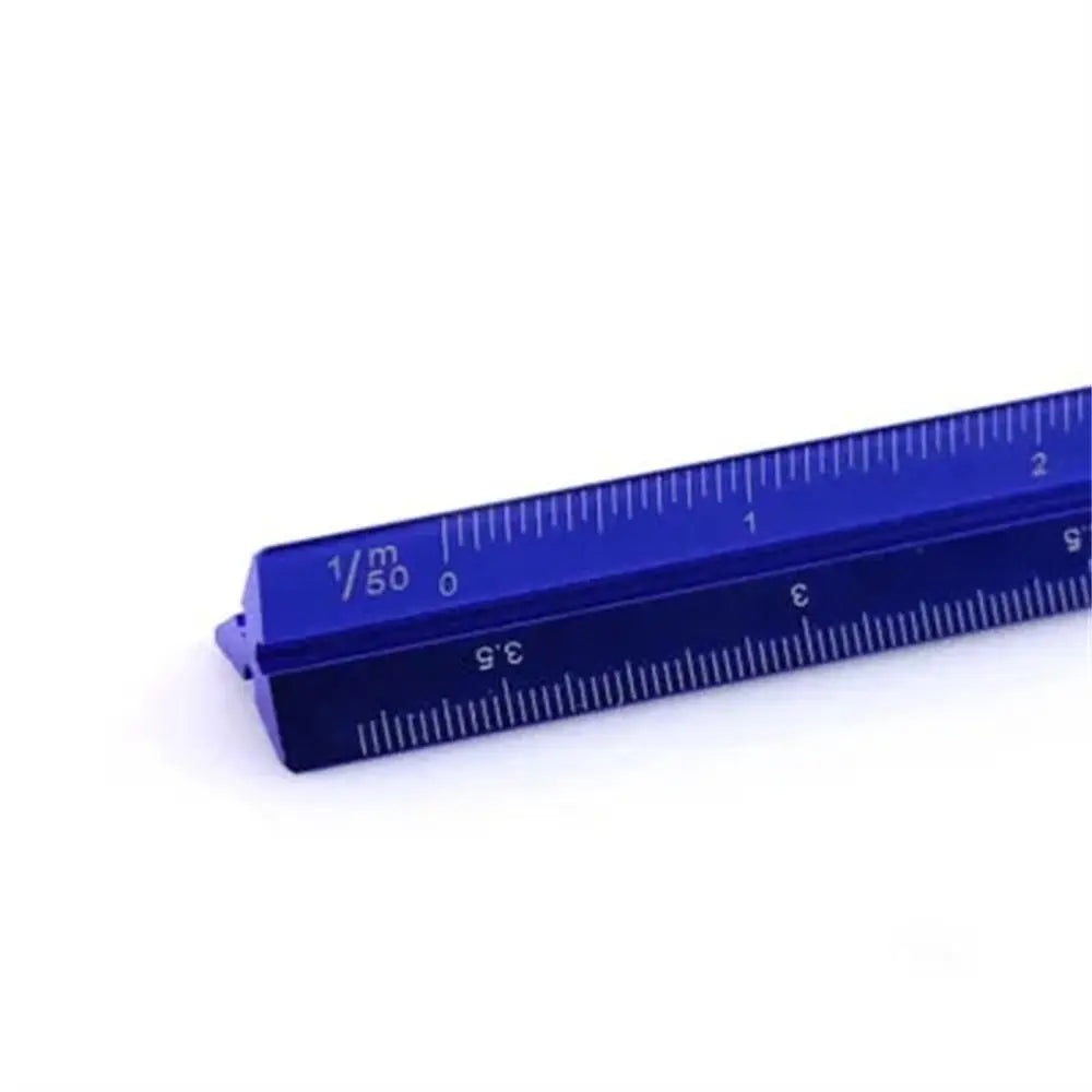 High Quality Colorful 15cm 30cm Aluminum Triangular Scale Ruler 1:20 - 1:600 Alloy Metal Scale Regua Desenho H0003 Oasis Select 15cm-small blue