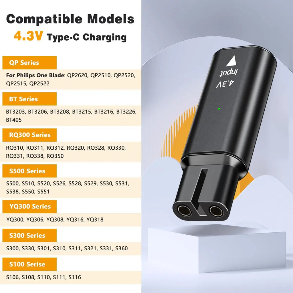 Type-C Adapter for Philips OneBlade QP2520 QP2515 QP2620 Charger Shaver Charging Adapter Oasis Select