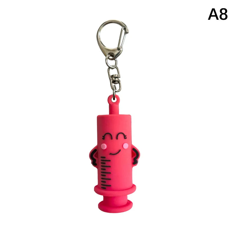 Syringe-Shaped Ampoule Bottle Opener Keychain Rubber Cutter Aid Medication Vial Breaker Tool For Home Nurses And Doctors Oasis Select A8