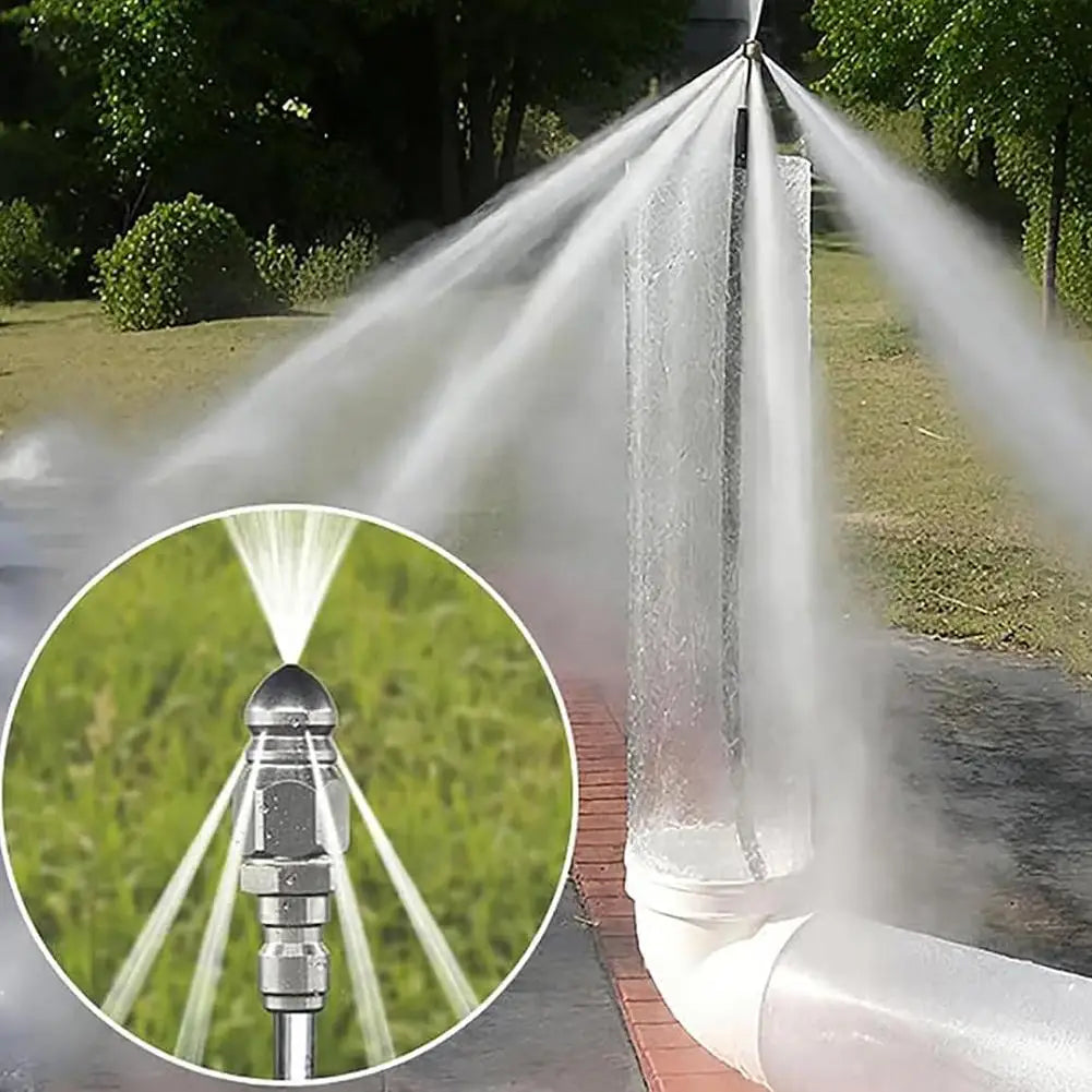 Pressure Washer Sewer Jetter Nozzle Pressure Drain Jetter Hose Nozzle 1/4" Quick Connector 5000 PSI Stainless Steel Oasis Select