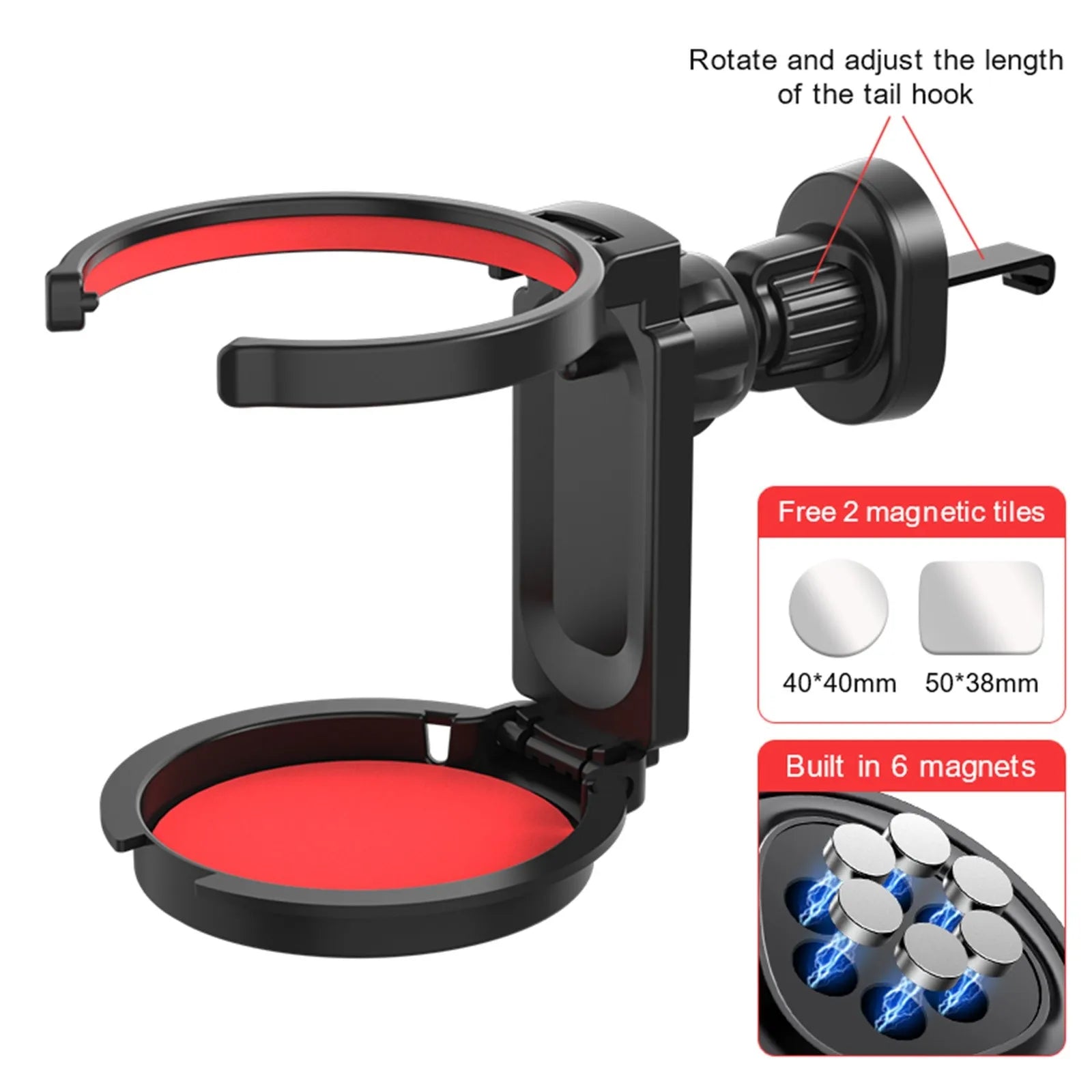 Car Air Vent Cup Holder – Collapsible Multi-Function Drink Holder Car Vent Cup Holder Oasis Select Red