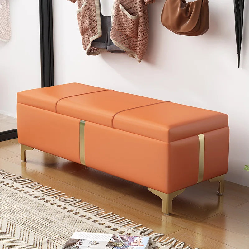 Shoe cabinet, small stool at the entrance of the household, entrance storage, storage, shoe changing stool Oasis Select Orange 60cm
