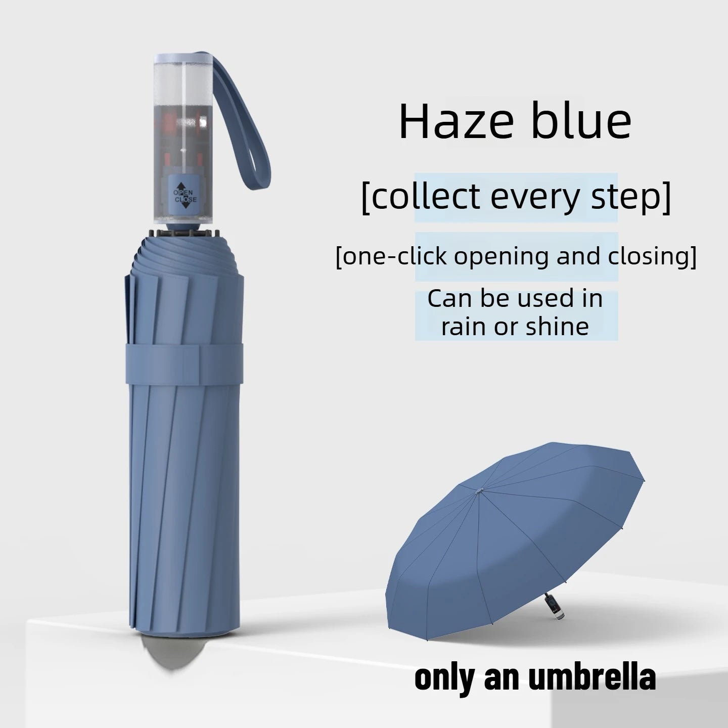 Wind Resistant Automatic Umbrella Foldable Sun Rain Accessory Thickened Durable Design Portable UV Blocking Parasol Oasis Select Blue 72 fiberglass 12K iron