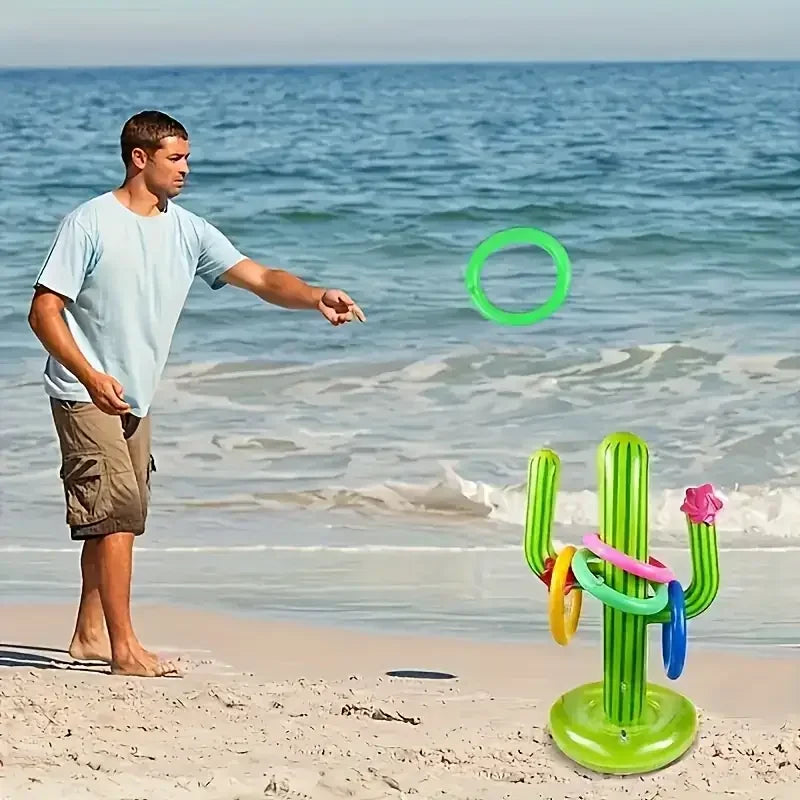 Inflatable Cactus Set Summer Pool Beach Interactive Toys for Outdoor Water Parties - Fun Inflatable Toy Oasis Select