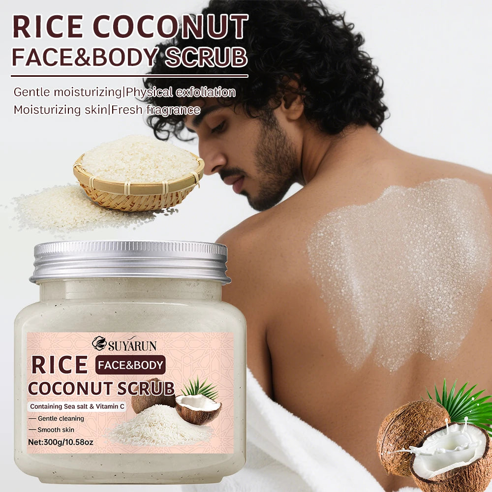 SUYARUN Rice & Coconut Exfoliating Scrub – Vegan, Sulfate-Free Exfoliating Body Scrub Oasis Select