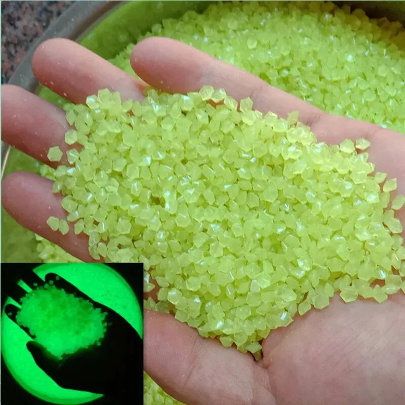 1000pcs Glow in the Dark Pebbles – Garden Path & Aquarium Decor Decorative Glow Pebbles Oasis Select Yellow 3-5mm