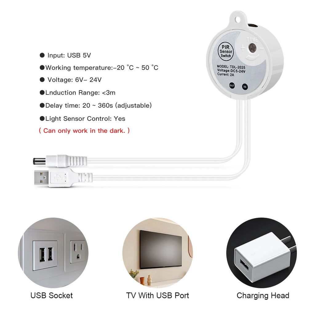 Motion Sensor COB LED Neon Strip Lights Pure Silica Gel DC5V USB Smart Human Body Induction Kitchen Bedroom Night Security Lamp Oasis Select