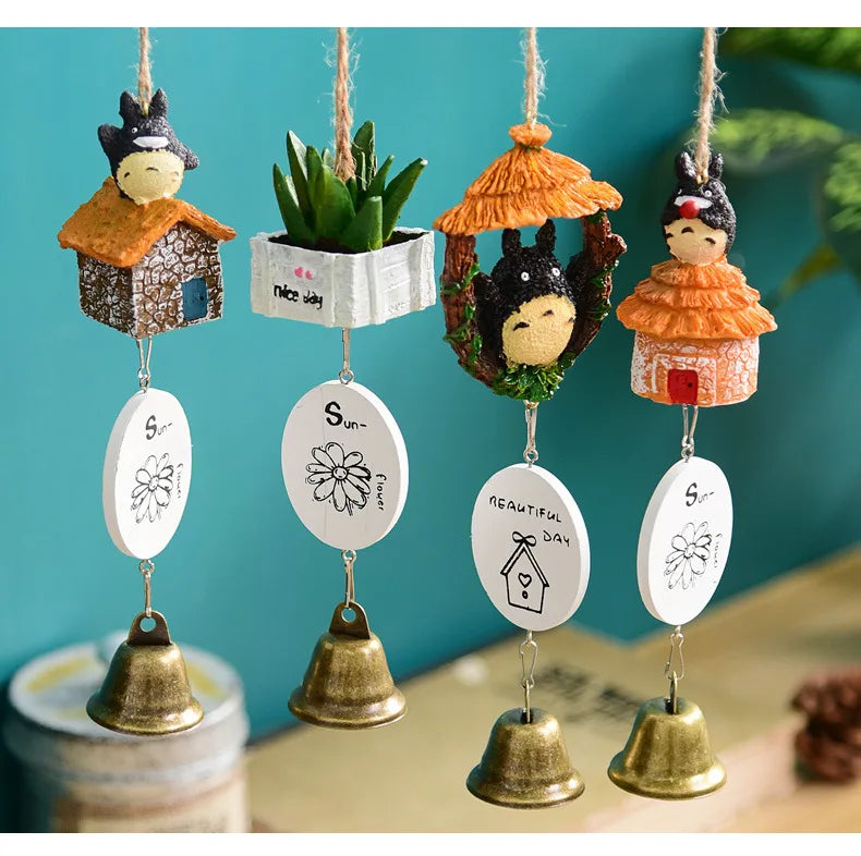 Japanese-style Resin Wind Chimes, Room Bells, Car Pendants, Cartoon Black Cat Birthday Gifts, Balcony Sunny Day Doll Sets Oasis Select Ball cat 1PCS