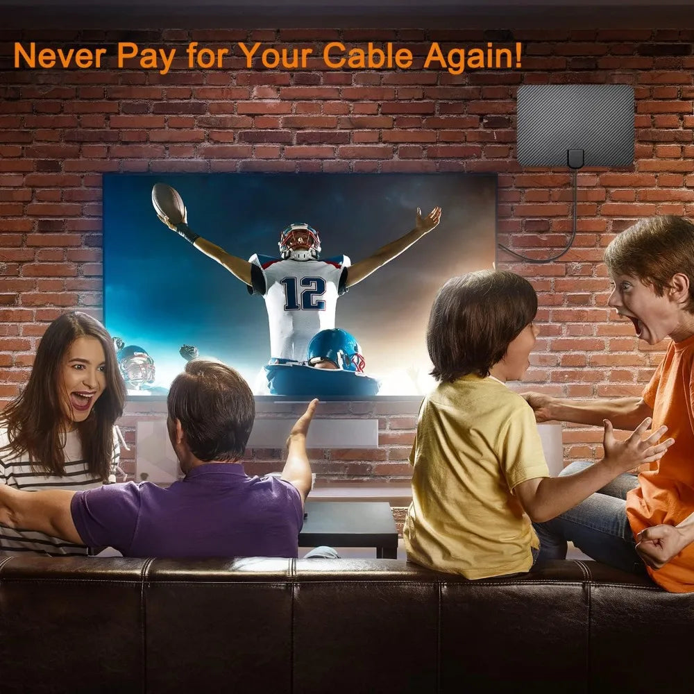 2025 Newest TV Antenna Indoor HD Digital 4K 1080p Smart TV 360 Signal Booster Amplifier Carbon Fiber UHF VHF Oasis Select