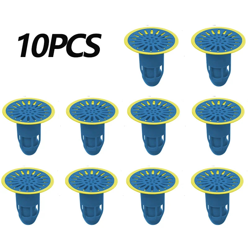floor drain deodorizer sewer deodorizer gag catcher bathroom sewer filter anti-bug cockroach bathroom toilet sealing plug cover Oasis Select Blue 10PCS