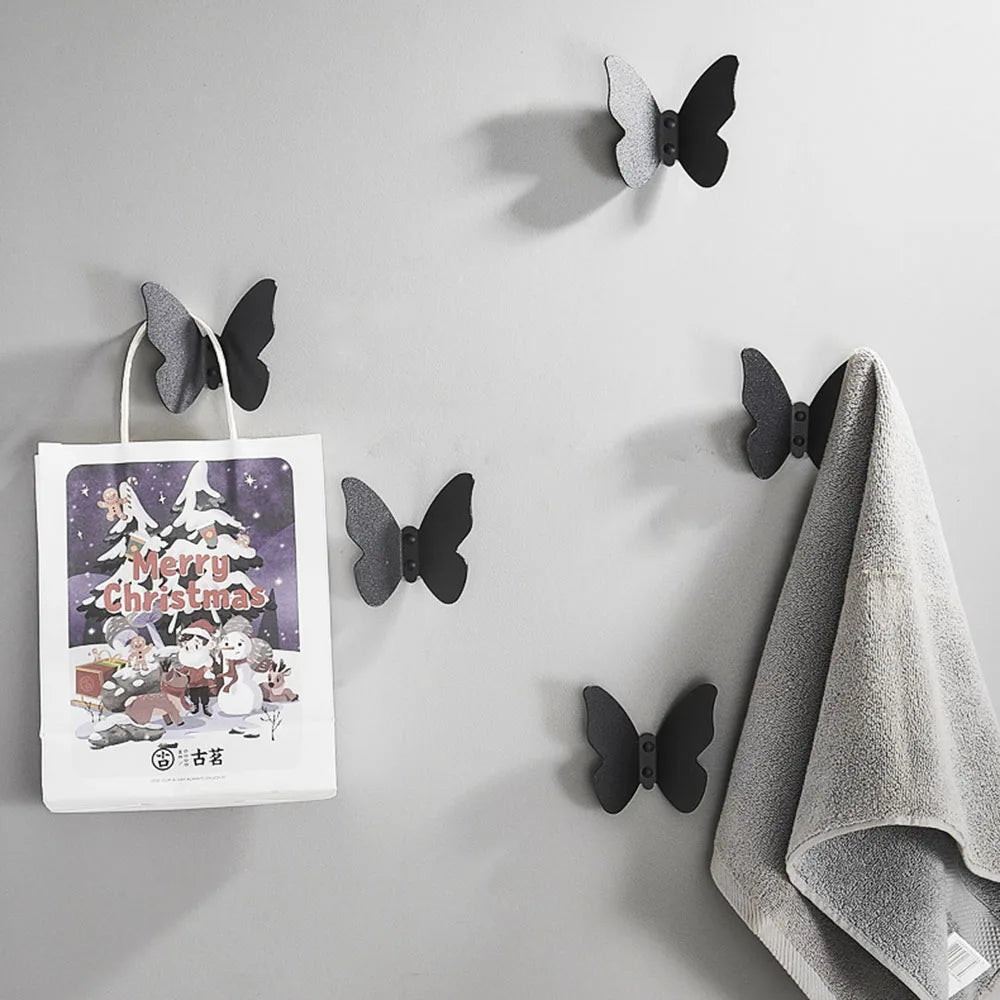 Butterfly Frosted Aluminum Wall Hook – Decorative Storage Hook
