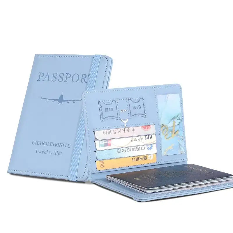 Waterproof PU Leather Passport Holder & Travel Wallet Passport Wallet Oasis Select Blue