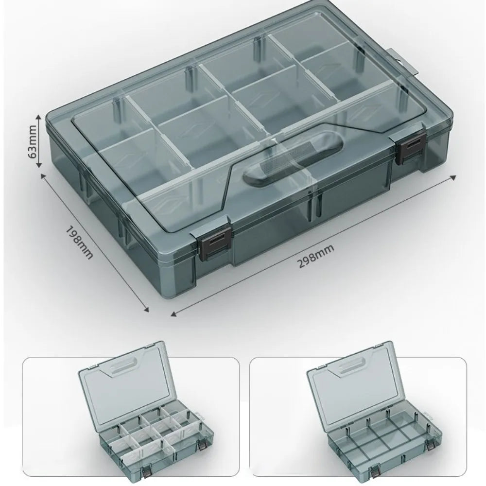 Transparent Plastic Parts Box with Removable Dividers
