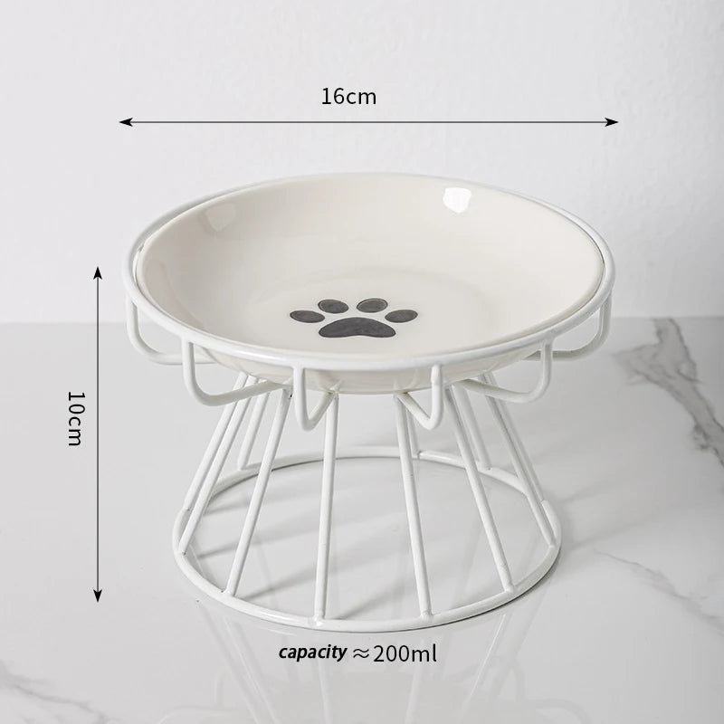 Ceramic Raised Pet Bowl Food Water Treats For Cats &amp Doggie Cat Stand Bowl Dogs Supplies Outdoor Feeding Drinking Accessories Oasis Select A7