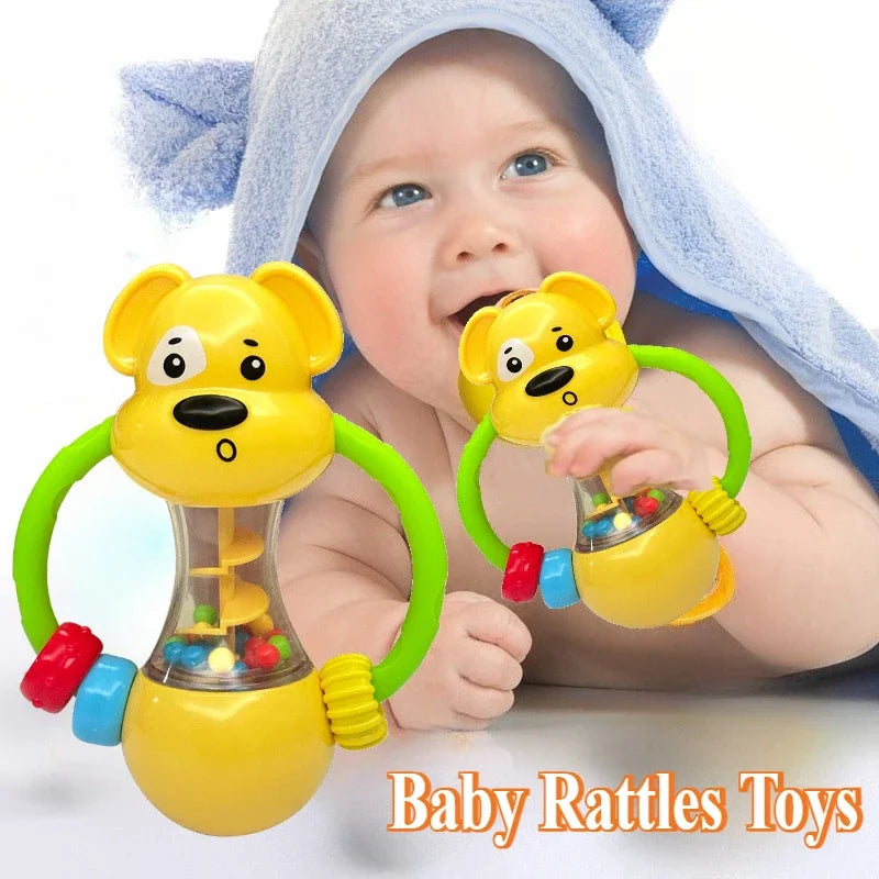 Soft Baby Grasping Ball Rattles with Bell Ball Early Education Educational Sensory Toy Random Color Oasis Select