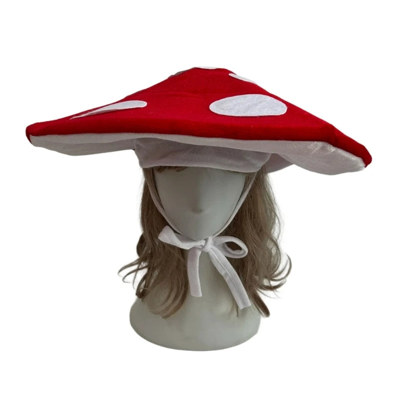 Festival Mushroom Plush Hat Eye Catching Novelty Headpiece for Cosplay Theme Party Headgear Roleplaying Photo Hat Oasis Select