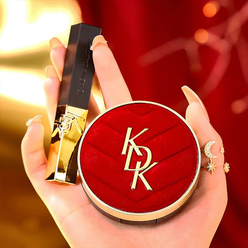 Gift Box Air Cushion BB Cream and Lipstick Makeup Set 2pcs Cosmetic Set Oasis Select