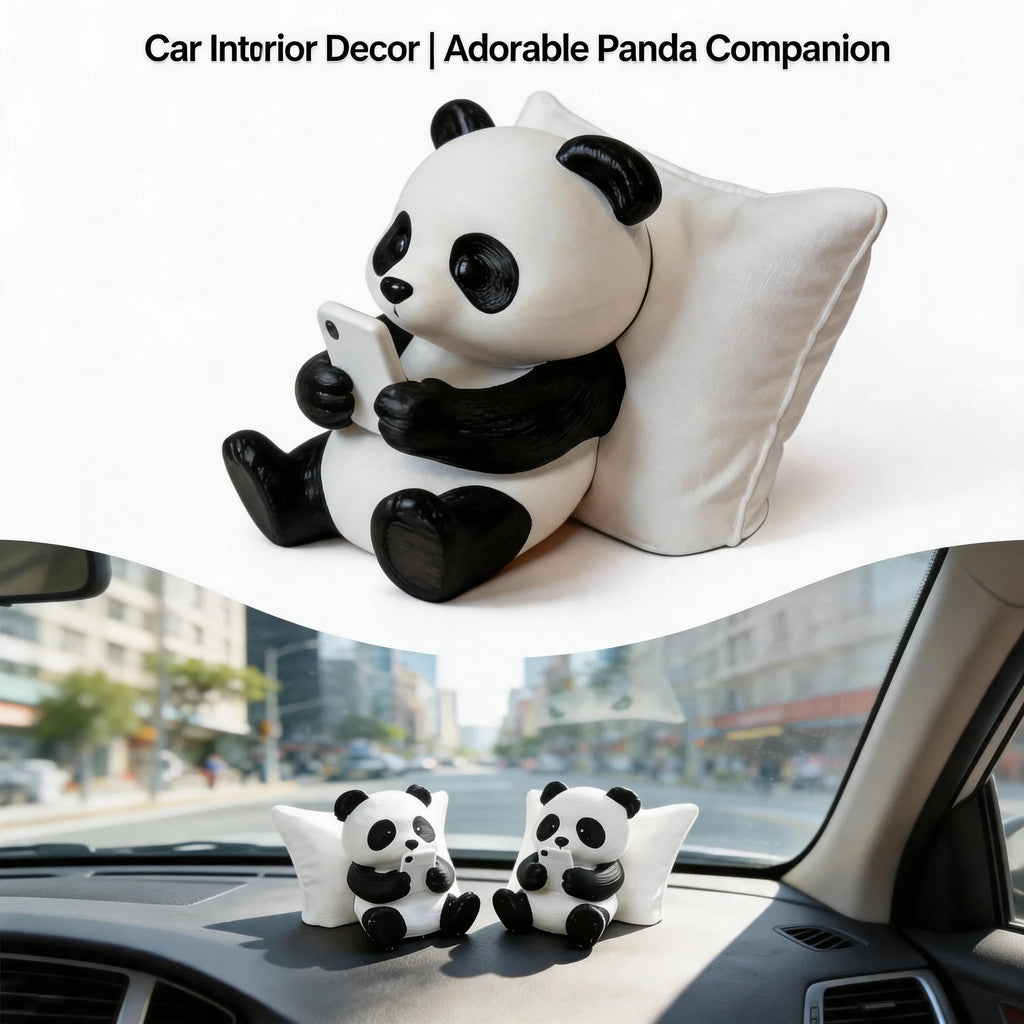 Desktop Office Decoration Panda Sculpture Ornament Creative Animal Model Car Decor Collectible Figurines Car Dashboard Ornament Oasis Select