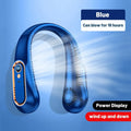 Smart Neck Fan with Digital Power Display, 5-Speed Wearable Cooling Fan Rechargeable USB Fan for Men Women Outdoor Work Commute Oasis Select Blue