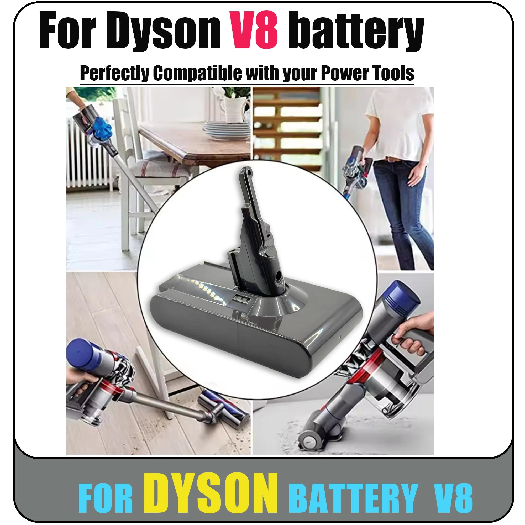 For Dyson V8 21.6V Replacement Battery for Dyson V8 Absolute Cord-Free Vacuum Handheld Vacuum Cleaner Battery Oasis Select