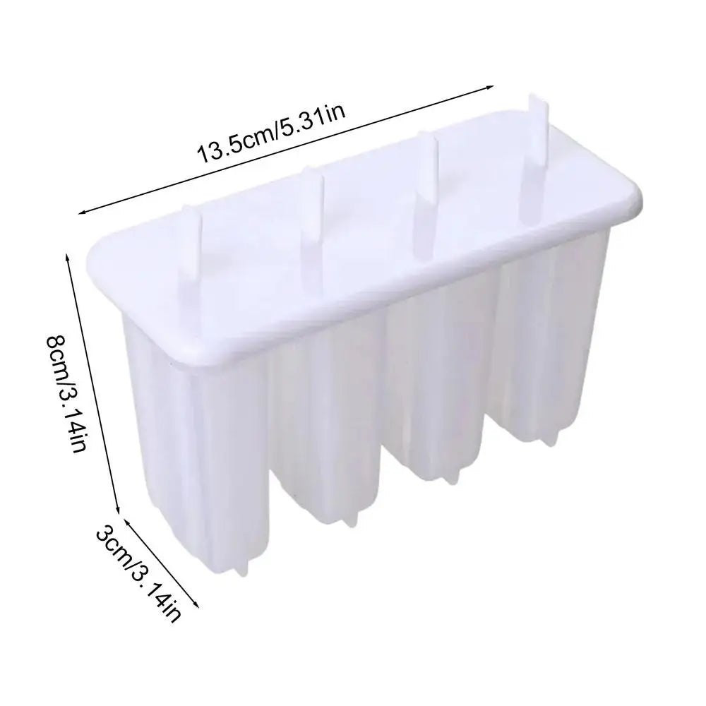 4-Cavity Popsicles Mold With Lid Home Made Homemade Mung Bean Popsicles Homemade Ice Cream Cubes Tray DIY Ice Cream Molds Oasis Select M