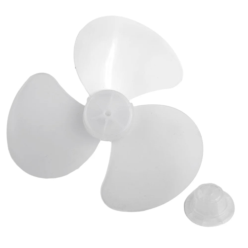 16Inch 3 Leaves Plastic Fan Blade With Nut Coverfor Standing Pedestal Floor Table Fanner Electric Fan Accessories Oasis Select White