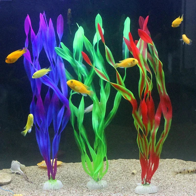Plastic Aquarium Plants Fish Tank Decorations Artificial Seaweed Water Grass Underwater Plants for Aquarium Ornament Oasis Select