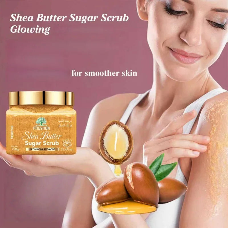 ROUSHUN Shea Butter Sugar Scrub | Family Pack Body Scrub