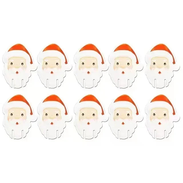 10PCS/set Christmas Cup Card Xmas Party Santa Hat Wine Glass Decoration Home Table Place Decorations Christmas Party Supplies Oasis Select D