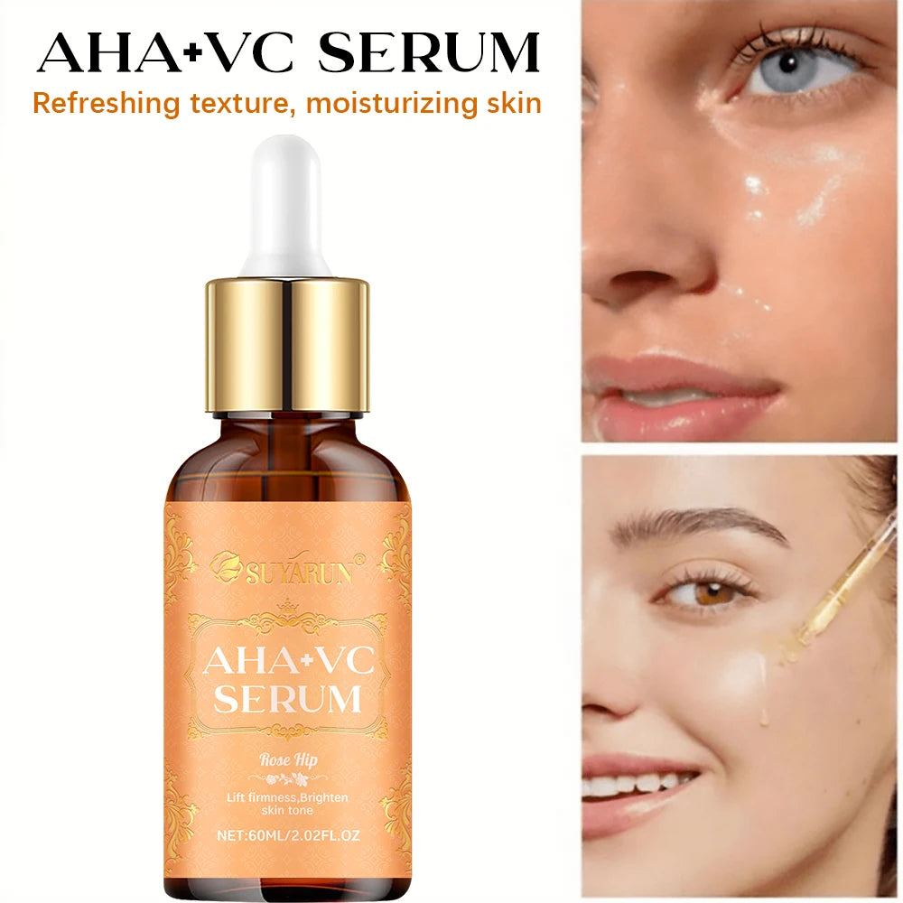 SUYARUN AHA + Vitamin C Serum - Exfoliating Brightening Facial Essence for Dark Spots, Dullness & Uneven Skin Tone. Oasis Select