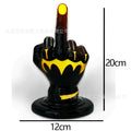 Resin Middle Finger Statue with LED Light - Bold Desktop/Patio Ornament Oasis Select Black LED