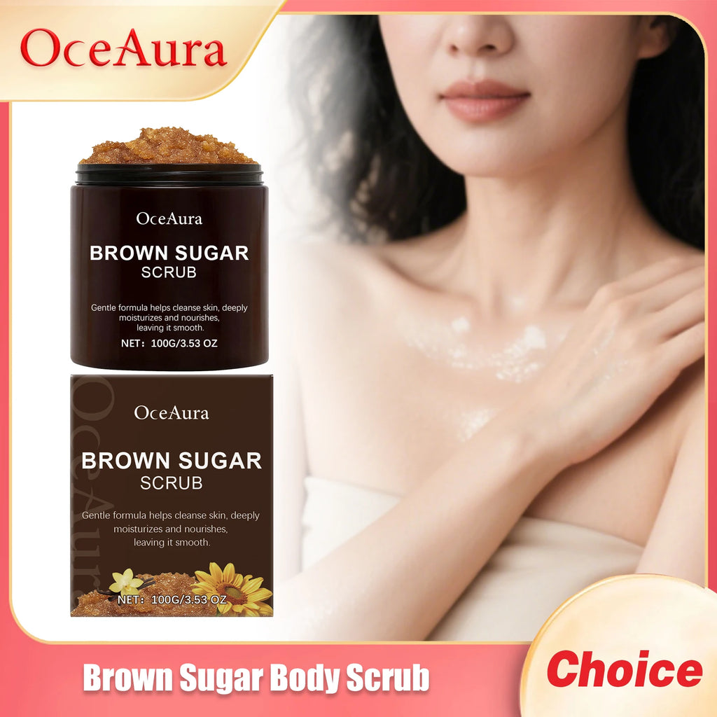 OCEAURA Brown Sugar Body Scrub Clean Skin Exfoliate Nourish Epidermis Improve Roughness Brightening Shrink Pores Body Care Scrub Oasis Select